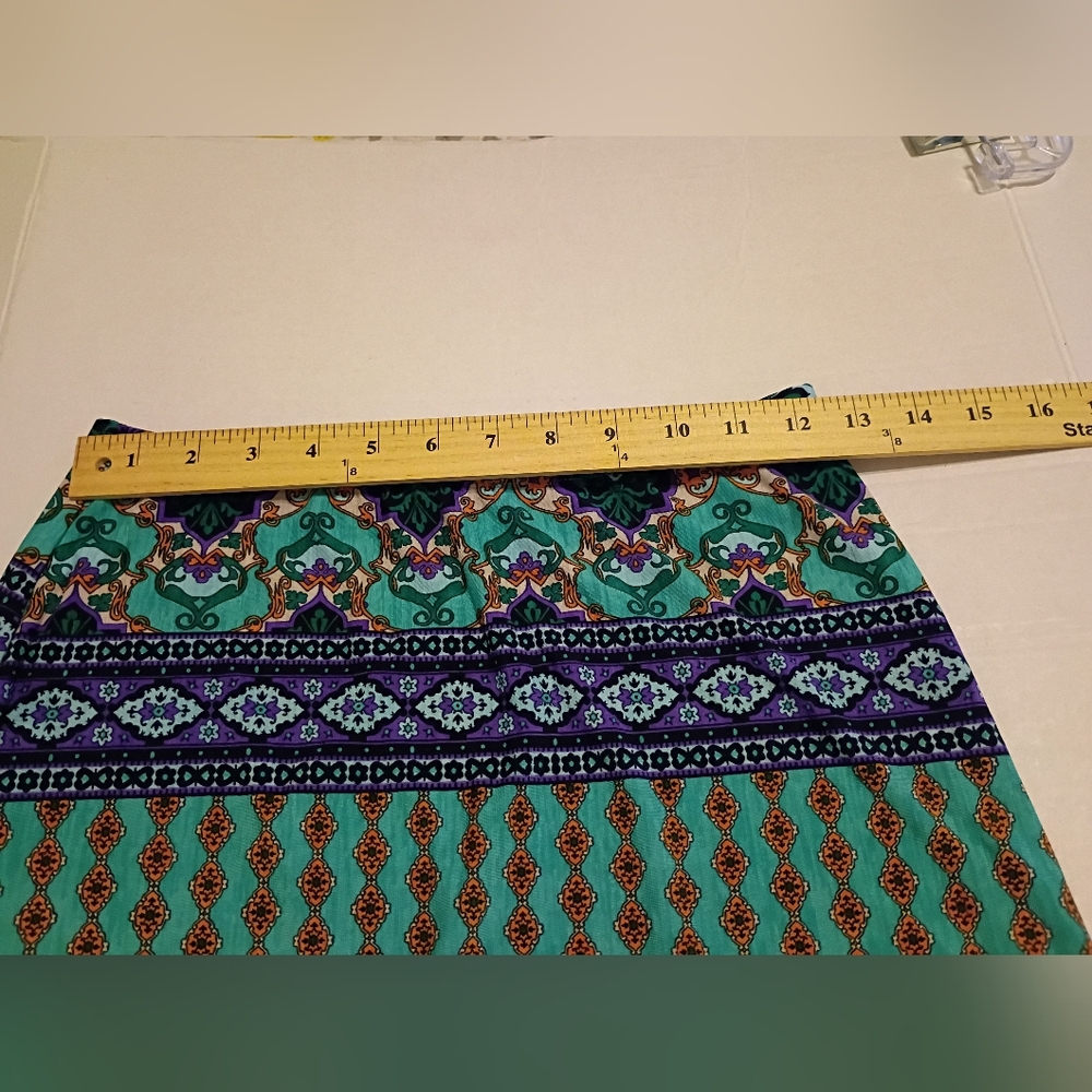 Fantastic Fawn Women's‎ Teal and Purple Maxi Strapless Dress Sz S - Picture 3 of 5